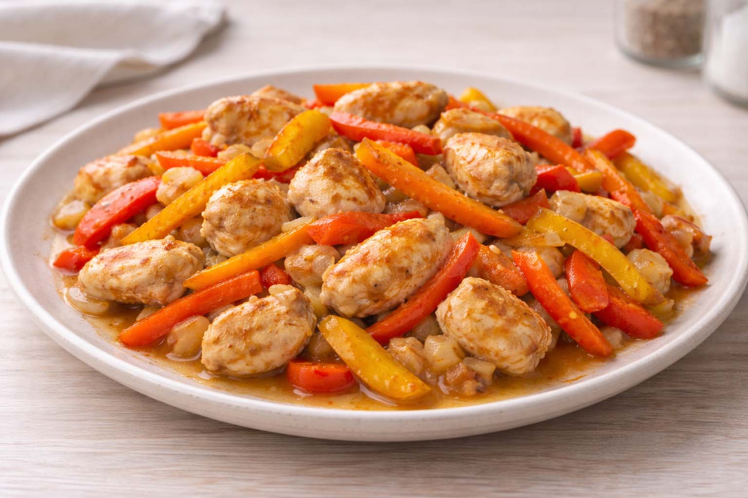 Простая тушеная курица с овощами Простая тушеная курица с овощами