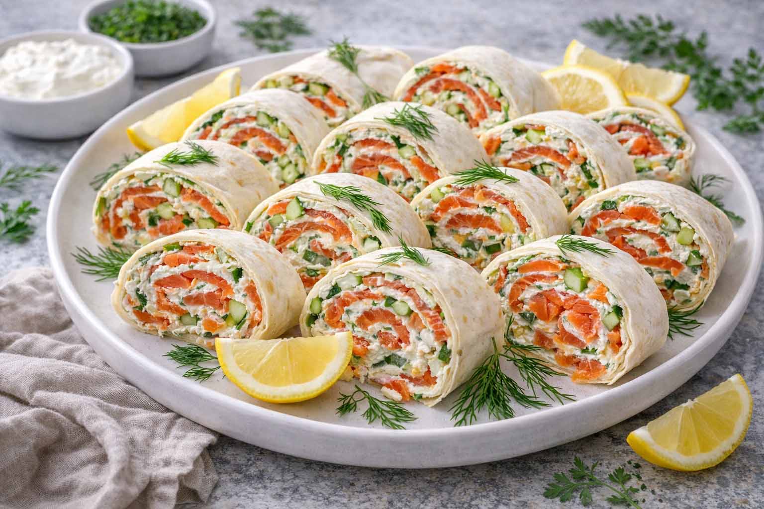Праздничный рулет из лаваша с красной рыбой и сливочным сыром Праздничный рулет из лаваша с красной рыбой и сливочным сыром